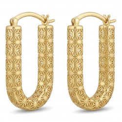 Black Label Collection - Dubai Style - Natural 22K Gold over .925 Sterling Silver handmade earrings
