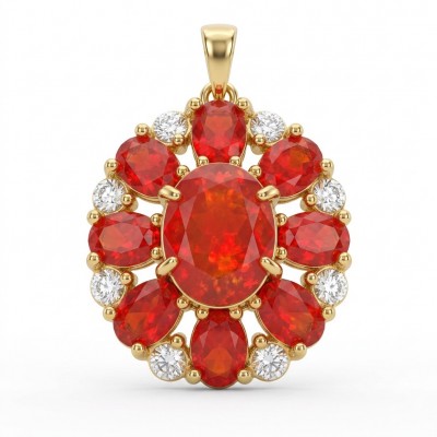 Giovanna 8.2 carat authentic Mozambique Ruby 18K Rose Gold over .925 Sterling Silver handmade Pendant