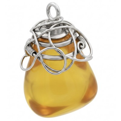 Prehistoric Authentic Butterscotch Baltic Amber .925 Sterling Silver beautifully handcrafted Pendant