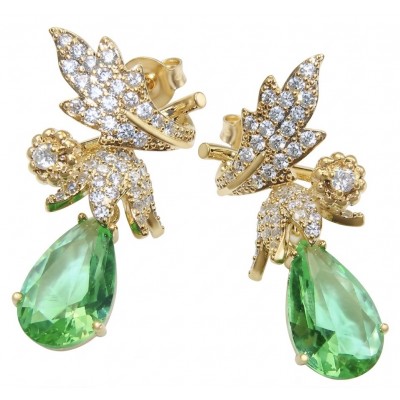 Luzurious 7.9 carat authentic Himalayan Peridot .925 Sterling Silver dipped in 14K Gold Handcrafted Statement Earrings