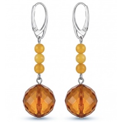 Very Special product - Wonderful natural Buttescotch Baltic Amber .925 Sterling Silver entirely handcrafted earrings