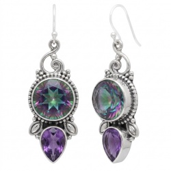 14.2 carat Mystic Topaz Silver earrings
