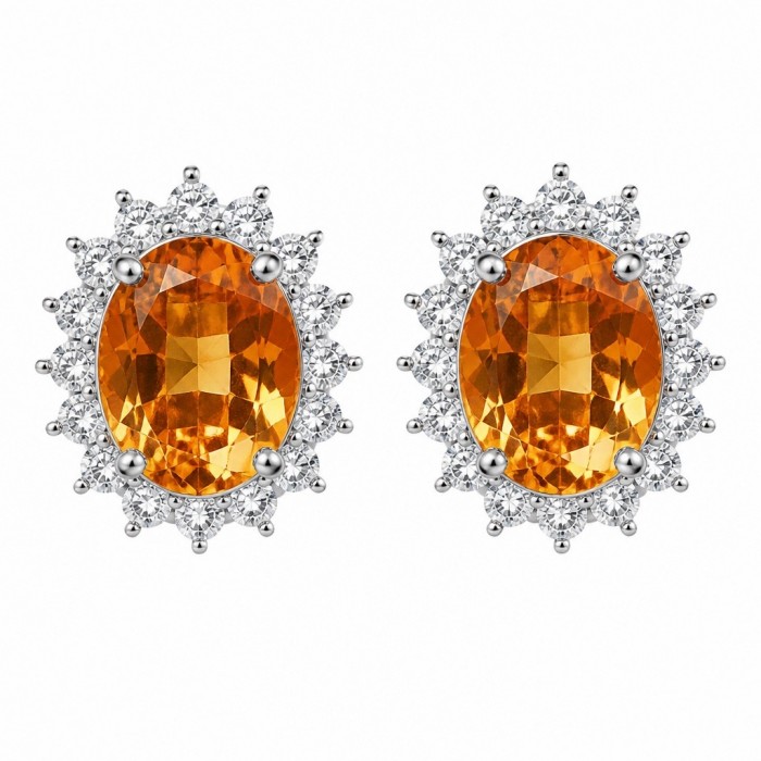 Victoria Authentic 785 carat Brazilian Citrine .925 Sterling Silver brilliantly dipped in rhodium handcrafted Statement earrings