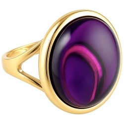 Top quality 22.5 carat Amethyst .925 Sterling Silver dipped in 18K Gold Handcrafted Large Ring size 8 1/4
