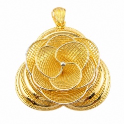 Dubai Style - Golden Rose .925 Sterling Silver dipped in 22K Gold handmade Pendant