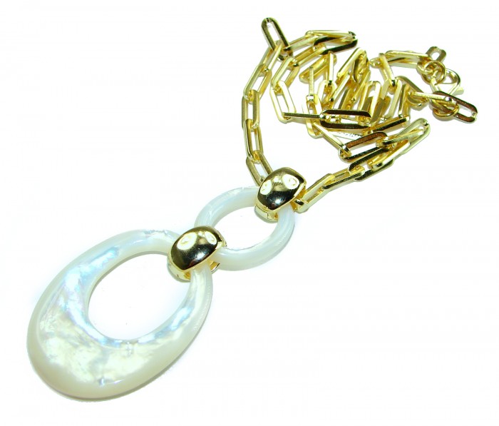 Precious White Blister Pearl 14K Gold over .925 Sterling Silver Necklace - photo 4