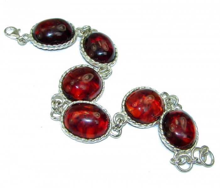 Beautiful Amber .925 Sterling Silver handcrafted Bracelet - photo 1
