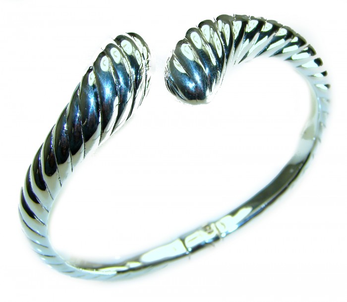 Fancy .925 Sterling Silver handcrafted Statement Italy made Bracelet / Cuff - photo 3