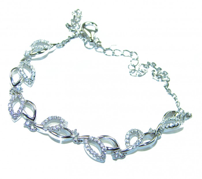 Dazzling Star Exclusive White Topaz .925 Sterling Silver handcrafted .925 Sterling Silver Bracelet - photo 3