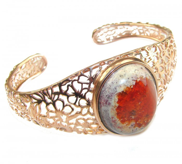 Authentic Mexican Opal handmade 14K Rose Gold over .925 Sterling Silver Bracelet / Cuff - photo 2