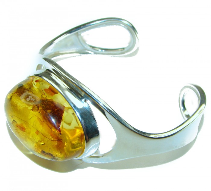 Classy Design Genuine AAAAA QUALITY Baltic Amber .925 Sterling Silver handamde Bracelet / Cuff - photo 1