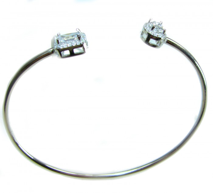 Precious 3.8 carat Natural White Topaz .925 Sterling Silver Bangle bracelet - photo 3