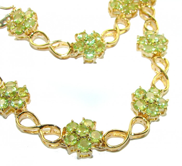 Alessia authentic Peridot 14K Gold over .925 Sterling Silver handmade Statement necklace - photo 1