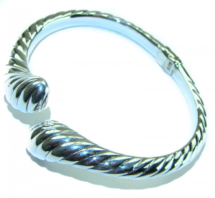 Fancy .925 Sterling Silver handcrafted Statement Italy made Bracelet / Cuff - photo 1