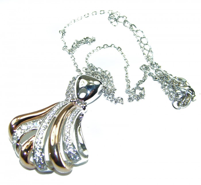 Venus White Topaz 2 tones .925 Sterling Silver necklace - photo 3