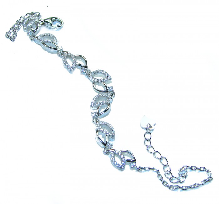 Dazzling Star Exclusive White Topaz .925 Sterling Silver handcrafted .925 Sterling Silver Bracelet - photo 2