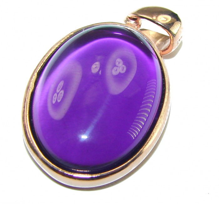 Vintage Design Amethyst 14K Gold over .925 Sterling Silver handcrafted Pendant - photo 2