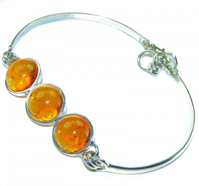 Excellent Baltic Amber .925 Sterling Silver entirely handcrafted Bracelet - photo 2