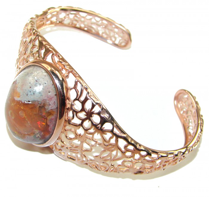 Authentic Mexican Opal handmade 14K Gold over .925 Sterling Silver Bracelet / Cuff - photo 2