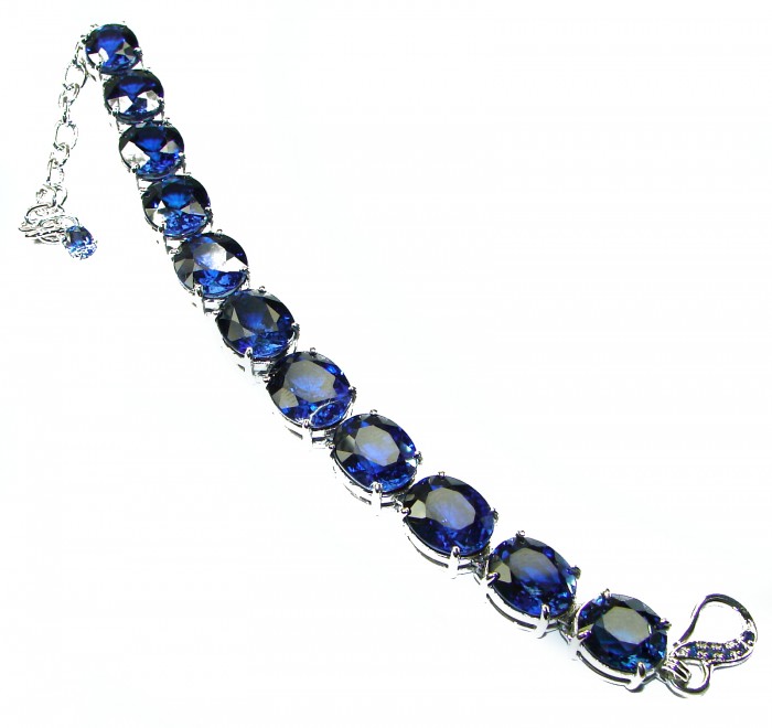 105.5 carat London Blue Topaz .925 Sterling Silver handcrafted Bracelet - photo 2