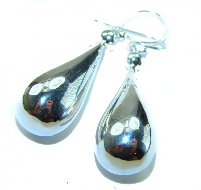 Highly Polished Fancy .925 Sterling Silver Italy made Earrings - photo 2