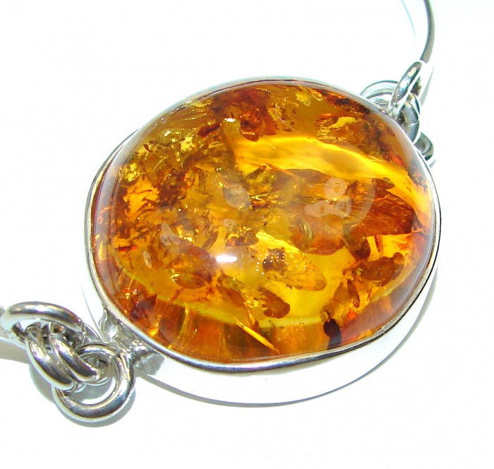 Genuine Baltic Amber .925 Sterling Silver handamde Bracelet - photo 2