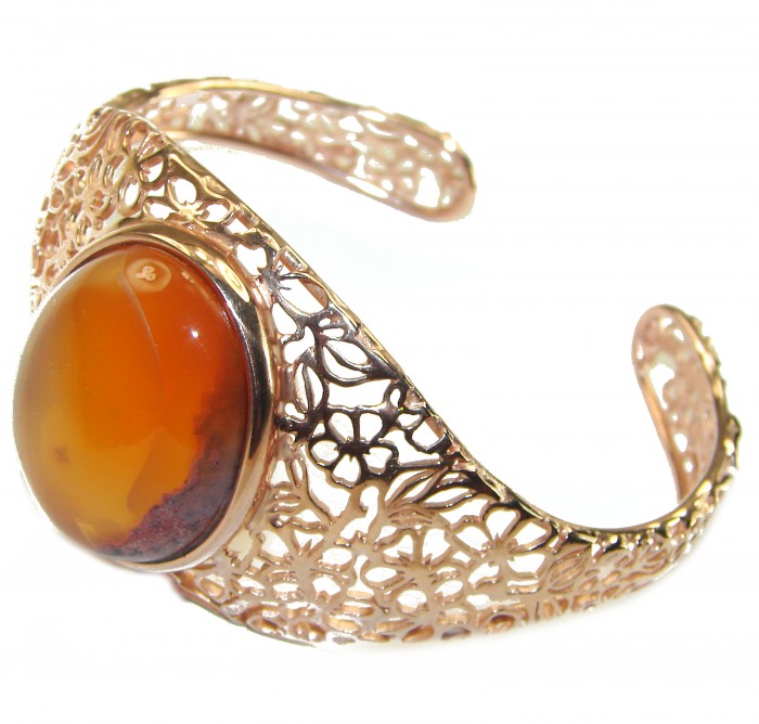 Downtown Sunset Mexican Opal handmade 14K Gold over .925 Sterling Silver Bracelet / Cuff - photo 2
