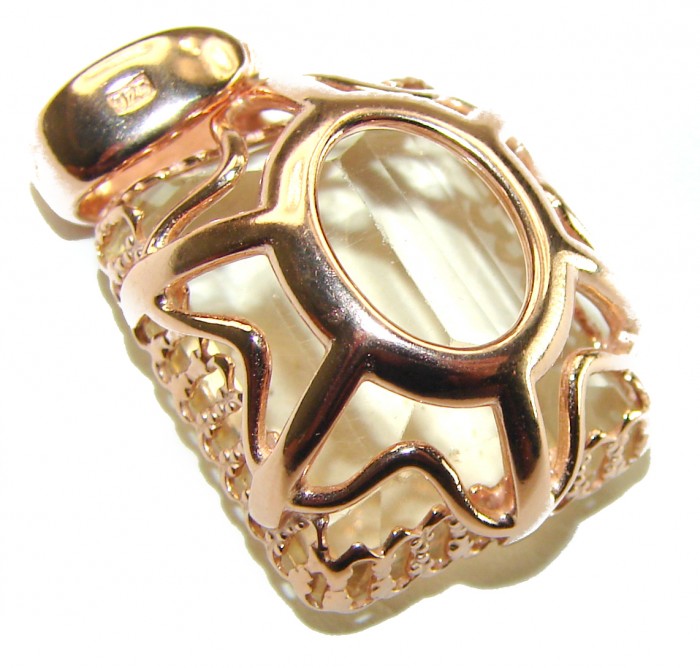 10.3 carat Lemon Quartz 14K Gold over .925 Sterling Silver handcrafted pendant - photo 1