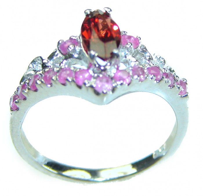 Timeless Treasure 1.7 carat Ruby .925 Sterling Silver handcrafted Ring size 6 - photo 3