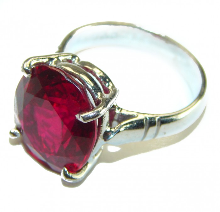 Bella Rosa authentic 10.5 carat Red Topaz .925 Silver handcrafted Cocktail Ring s. 7 - photo 1