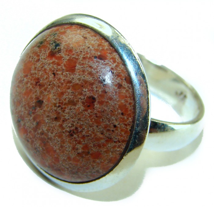 Picasso Jasper .925 Sterling Silver handcrafted ring s. 8 1/2 - photo 1