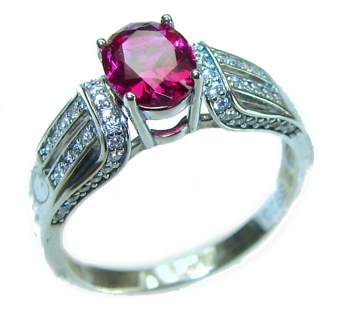 Rose Garden 1.9 carat Authentic Garnet .925 Sterling Silver handcrafted Ring size 8 - photo 3