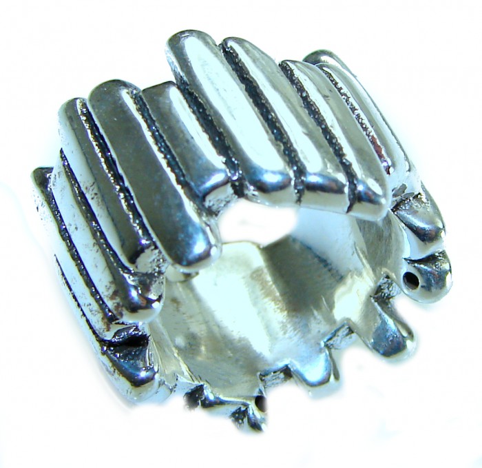 Large Bali made .925 Sterling Silver handcrafted Ring s. 5 3/4 - photo 2