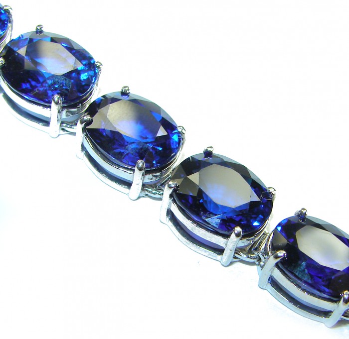105.5 carat London Blue Topaz .925 Sterling Silver handcrafted Bracelet - photo 1