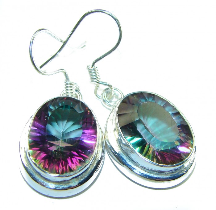 11.2 carat Mystic Topaz .925 Sterling Silver earrings - photo 3