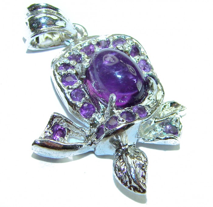 4.5 carat Amethyst .925 Sterling Silver handcrafted Pendant - photo 2
