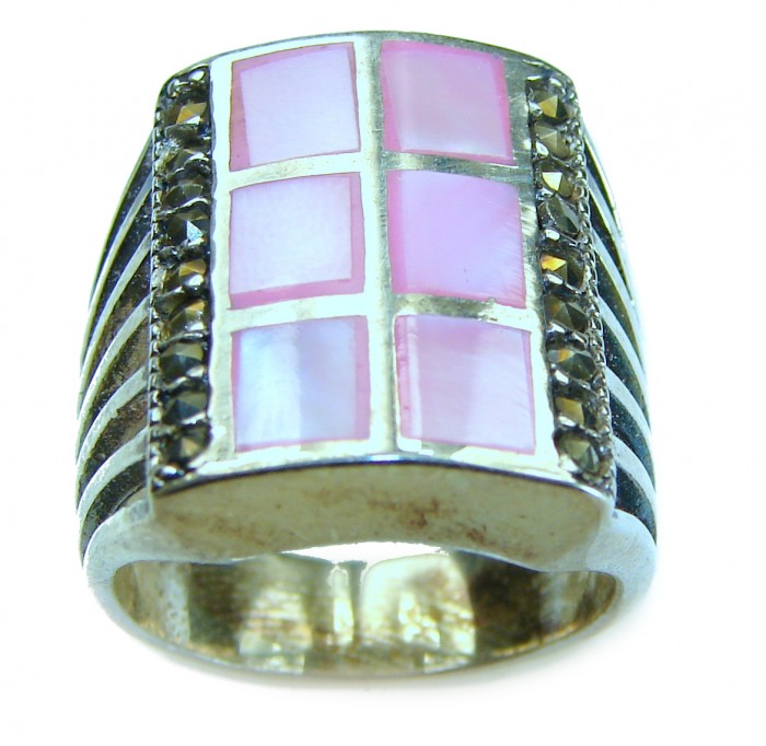 Pink Blister Pearl .925 Sterling Silver brilliantly handcrafted ring s. 6 - photo 2