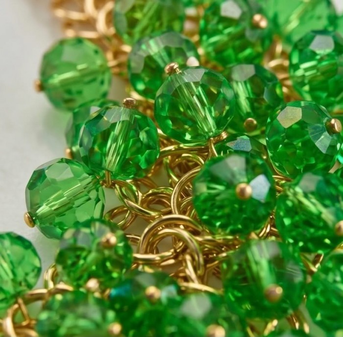 Emma 229.8 carat Green Topaz golden Handcrafted necklace - photo 2
