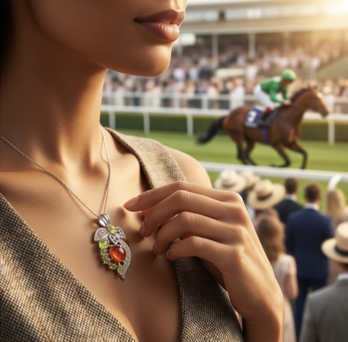 Incredible 3.8 carat Mozambique Ruby .925 Sterling Silver handcrafted pendant - Necklace worn at horse race, featuring 3.8 carat Mozambique Ruby.