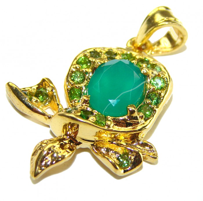 Jade 14K Gold over .925 Sterling Silver handcrafted pendant - photo 1