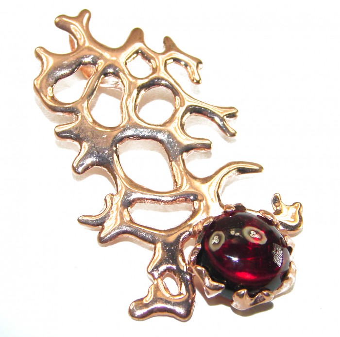 Ocean Reef Garnet 14K Gold over .925 Sterling Silver handmade pendant - photo 1