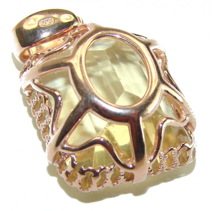 17.3 carat Lemon Quartz 14K Gold over .925 Sterling Silver handcrafted pendant - photo 1