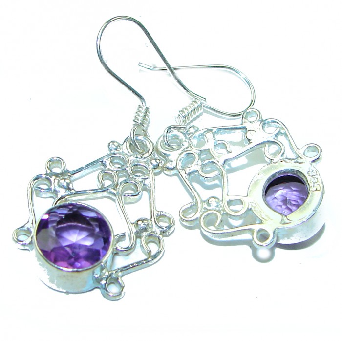 4.8 carat Amethyst .925 Sterling Silver Handcrafted earrings - photo 1
