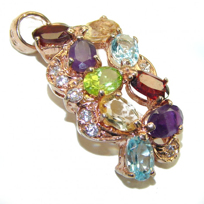 Vanessa - Authentic Multigem 14K Rose Gold over .925 Sterling Silver handcrafted Pendant - photo 1