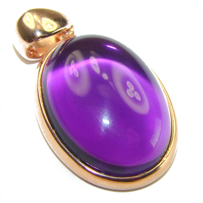 Vintage Design Amethyst 14K Gold over .925 Sterling Silver handcrafted Pendant - photo 1