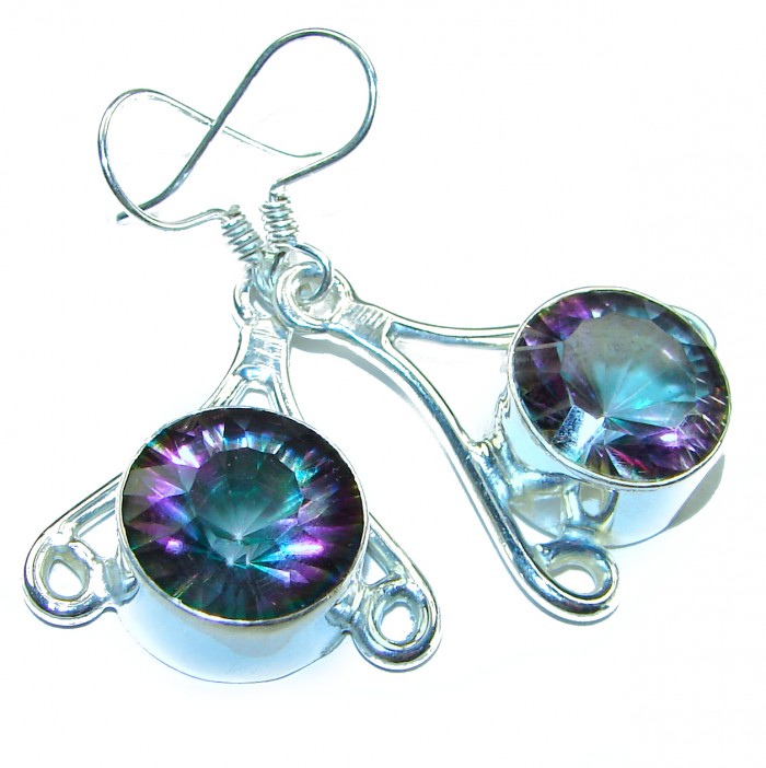 11.2 carat Mystic Topaz .925 Sterling Silver earrings - photo 3
