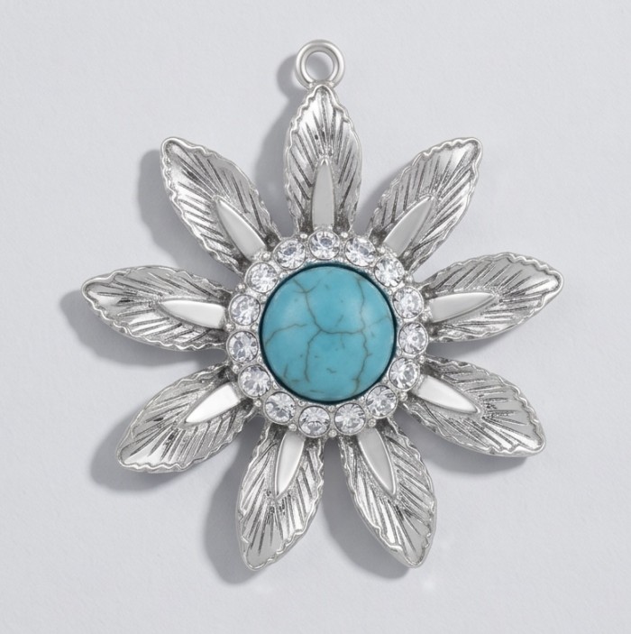 Exquisite Beauty Turquoise .925 Sterling Silver handmade Pendant - photo 4