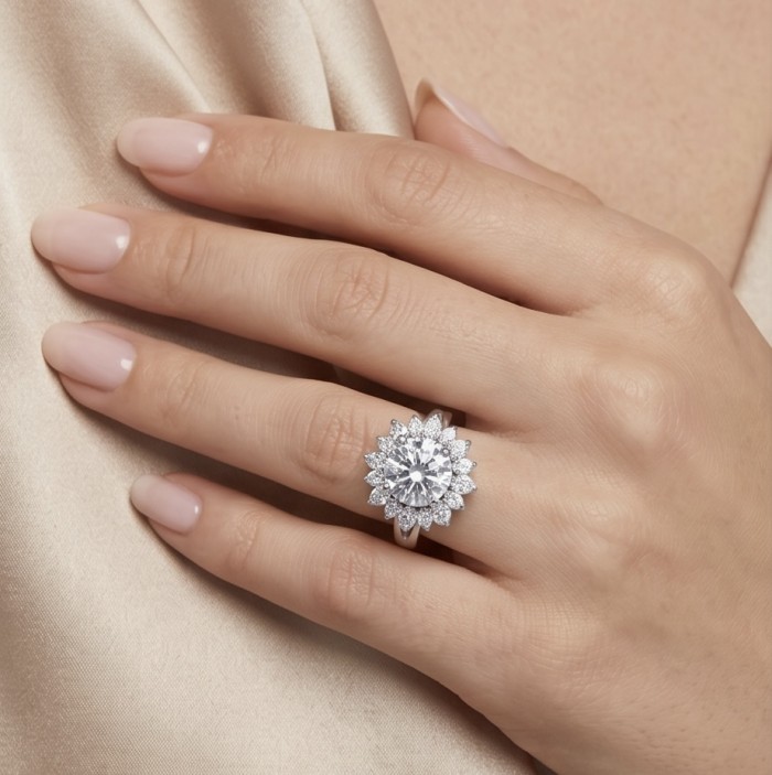 Precious 18.5 carat White Topaz .925 Sterling Silver handcrafted Ring s. 7 1/4 - Worn on hand, 18.5 carat White Topaz ring in .925 Sterling Silver.