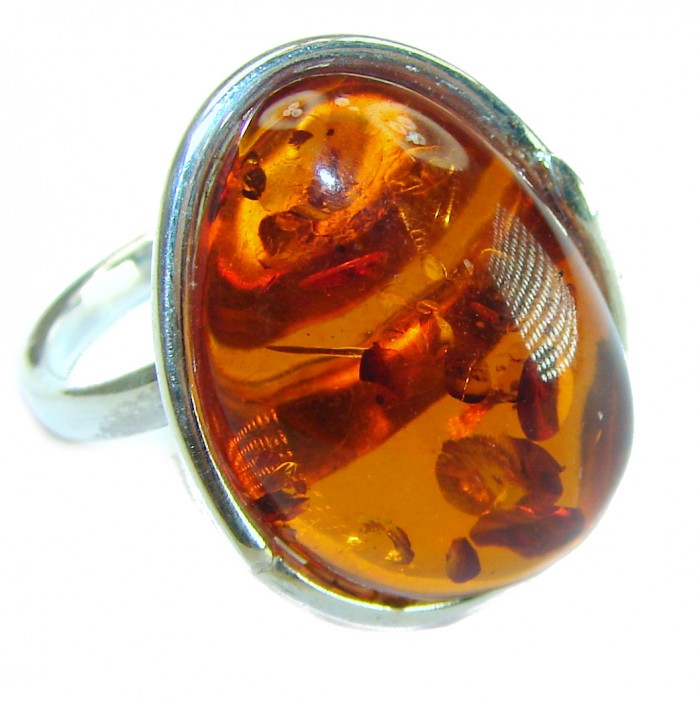 Authentic Baltic Amber .925 Sterling Silver handcrafted ring s. 8 - photo 3