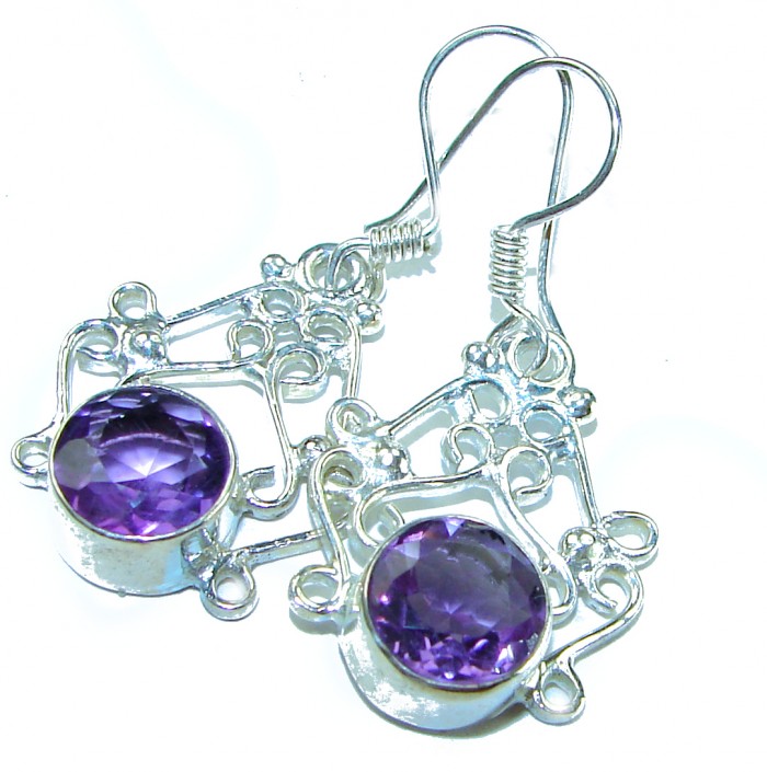 4.8 carat Amethyst .925 Sterling Silver Handcrafted earrings - photo 2